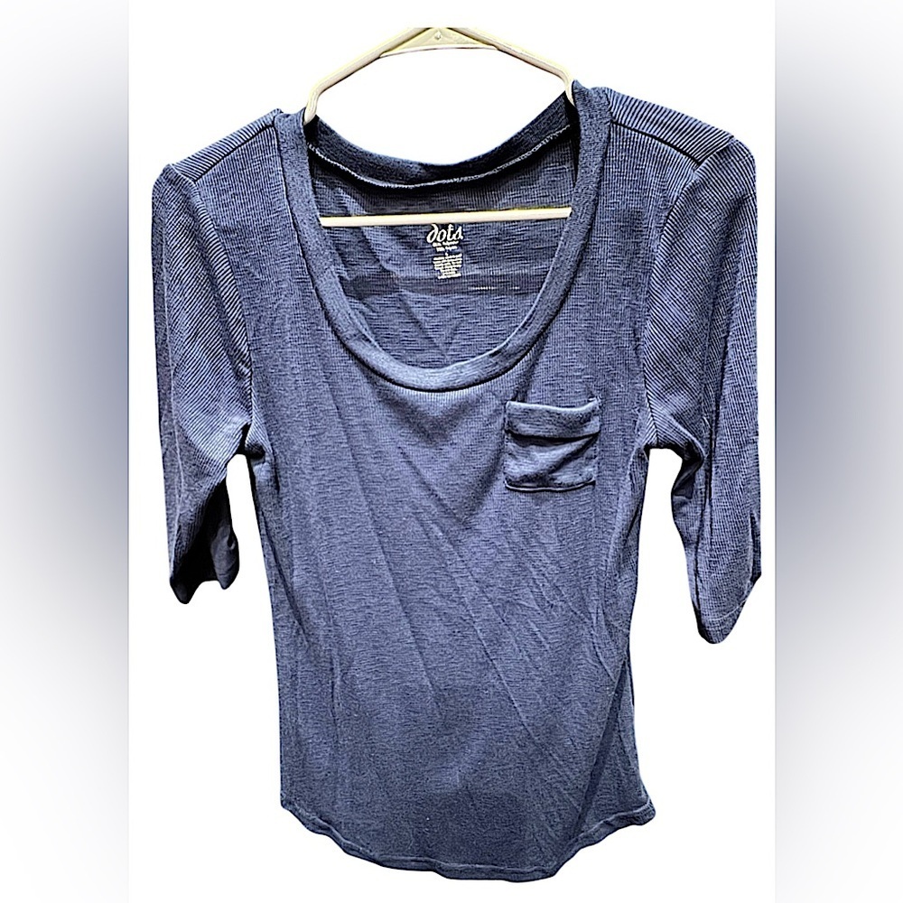 DOTS Women's Blue Top half sleeve LARGE